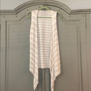 Striped asymmetric vest cardigan